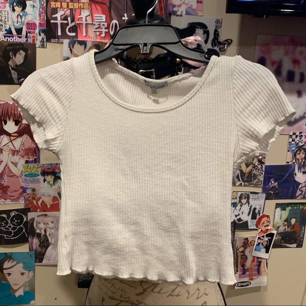 white crop top